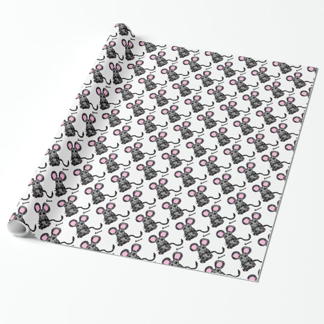 Cute Mouse Wrapping Paper (Unrolled)