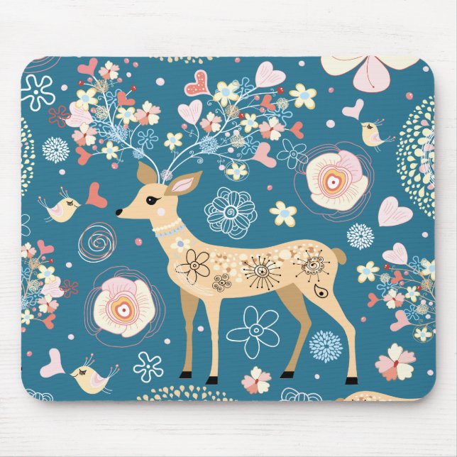 Cute mousepad, deer mouse pad (Front)