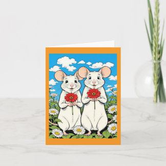 cute mouses thank you card
