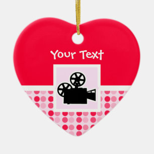 Cute Movie Camera Ceramic Ornament