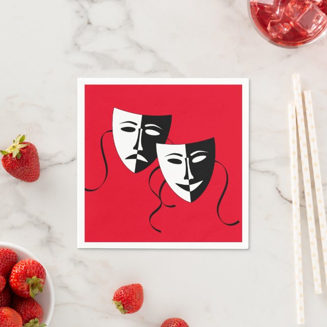 Cute movie mask theatre party napkin (Insitu)