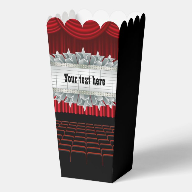 Cute movie theatre party popcorn  favour box (Front)