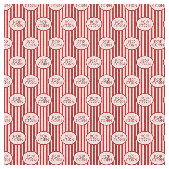 Cute movie theatre pop corn pattern material fabric (Close Up)