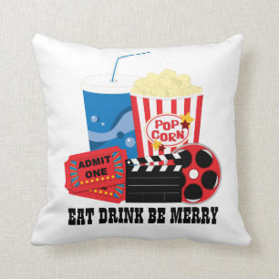 Cute movie Theatre room decor pillow