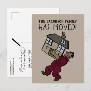 Cute Moving Man New Address Announcement Postcard