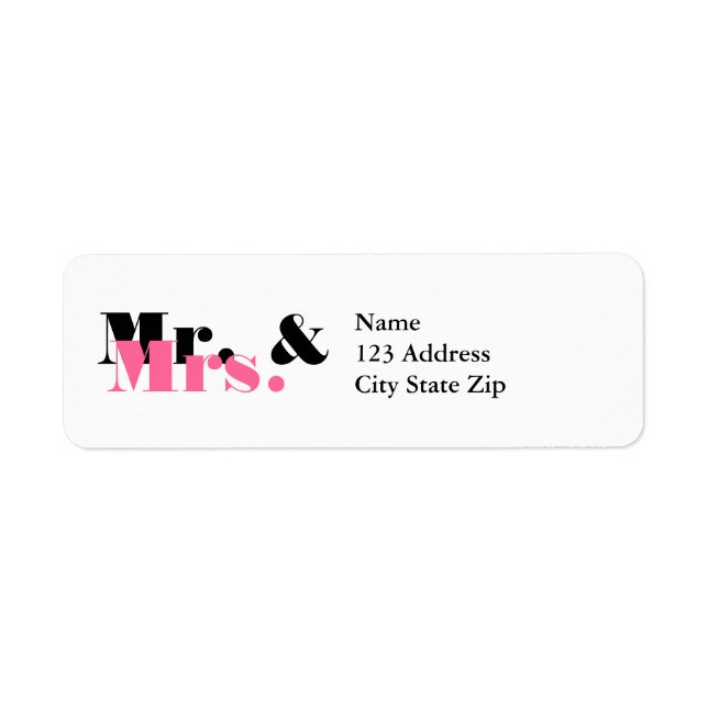 Cute Mr and Mrs address labels for newly weds (Front)