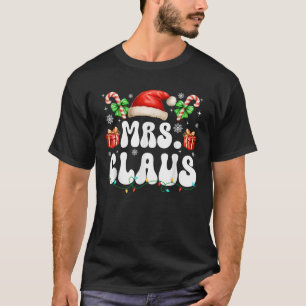 Cute Mr Mrs Claus Santa Hat Xmas Couples Christmas T-Shirt