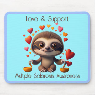 Cute MS Baby Sloth surrounded by ♥️s Mouse Pad