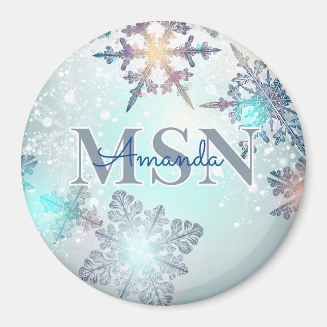 Cute MSN Graduation Personalized Name Blue  Magnet (Front)