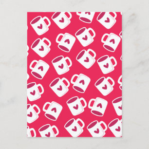 Cute mug seamless pattern holiday postcard