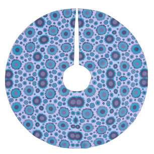 Cute multi blue colours suns patterns brushed polyester tree skirt