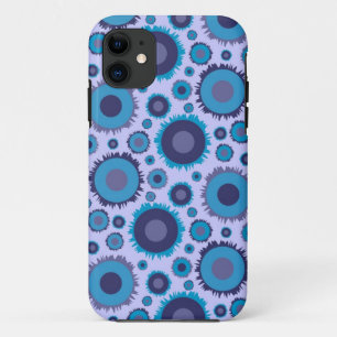 Cute multi blue colours suns patterns iPhone 11 case
