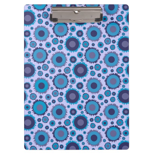 Cute multi blue colours suns patterns clipboard (Front)