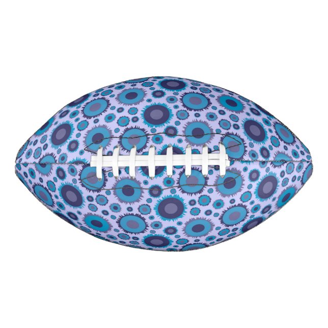 Cute multi blue colours suns patterns football (Front)