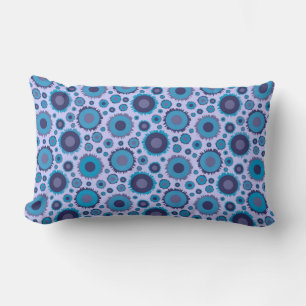 Cute multi blue colours suns patterns lumbar cushion