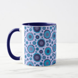 Cute multi blue colours suns patterns mug
