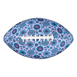 Cute multi blue colours suns patterns tile football