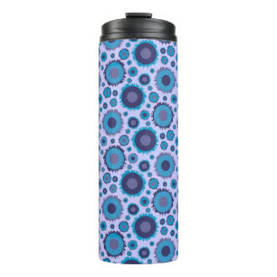 Cute multi blue colours suns patterns tile thermal tumbler
