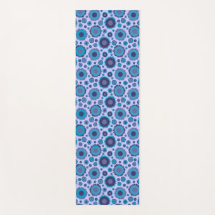 Cute multi blue colours suns patterns tile yoga mat