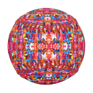 Cute multi colors abstract waves painting baseball