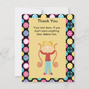 Cute, Multi Colour, Arcade 2 Birthday GirlThank Thank You Card
