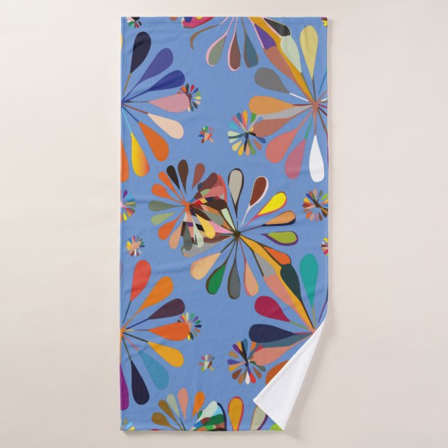 Cute Multi-Colour flowers Bath Towel (Bath Towel)