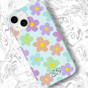 Cute multi coloured retro daisies girly floral iPhone 14 case