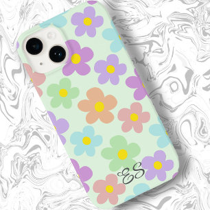 Cute multi coloured retro daisies girly floral iPhone 14 case
