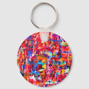Cute multi colours abstract waves painting key ring