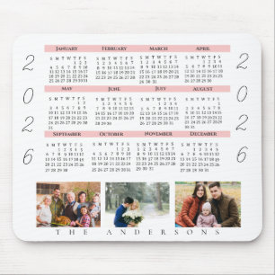 Cute Multi Photo 2021 Calendar Family Photo Mouse Pad