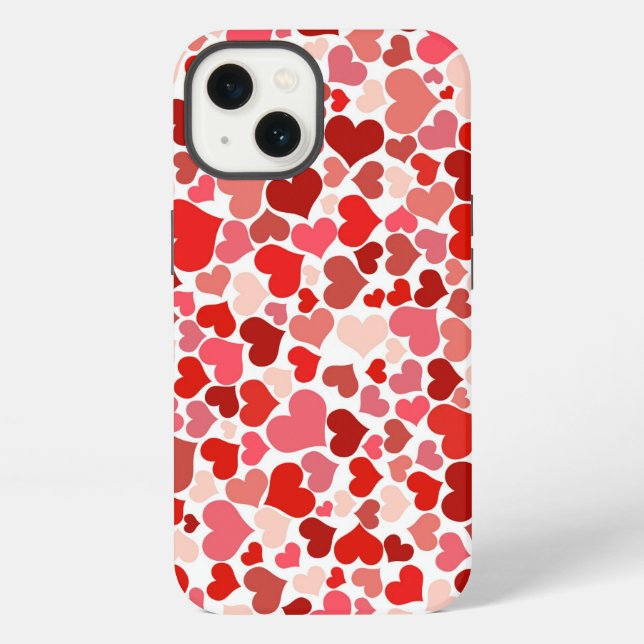 Cute Multicolor Hearts iPhone Case (Back)