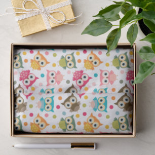 Cute multicolor owl pattern tissue paper