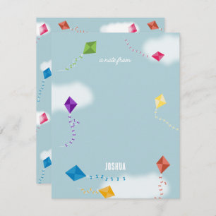 Cute Multicolored Flying Kites Kids Pattern Card