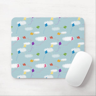 Cute Multicolored Flying Kites Kids Pattern Mouse Pad