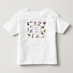 Cute Multiple Puppies Dogs Adorable Custom Text Toddler T-Shirt