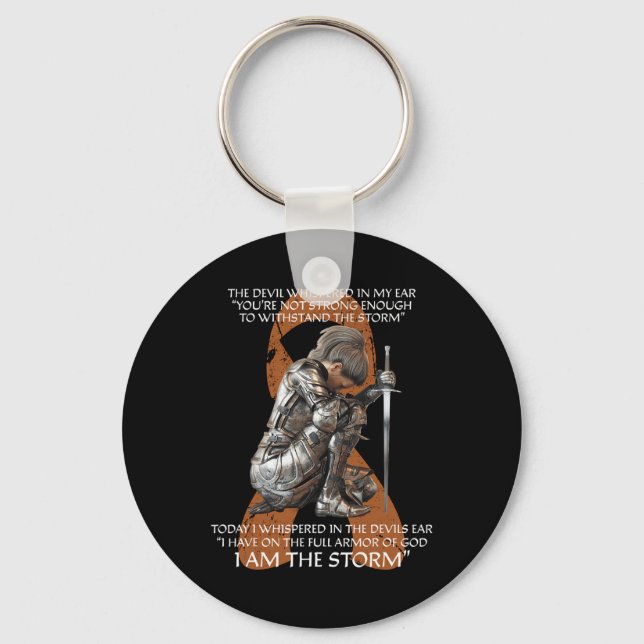 Cute Multiple Sclerosis Women Gifts Orange Awarene Key Ring (Front)
