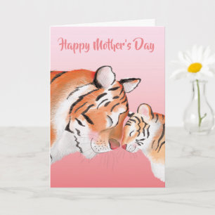 Cute mum and baby tiger Mother's Day card