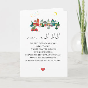 Cute Mum and Dad Merry Christmas Folded Holiday Card
