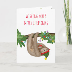 Cute mum & baby sloth Christmas card