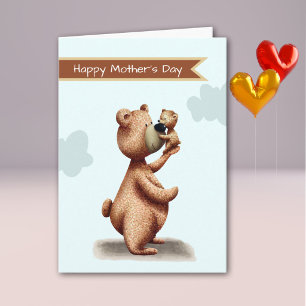 Cute Mum Bear Cub Happy Mother's Day Card