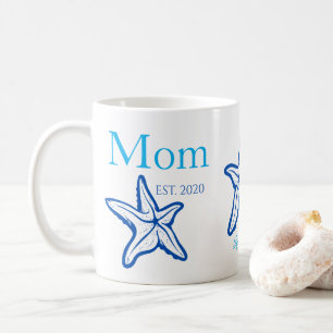 Cute Mum Blue Starfish Beachy Coffee Mug