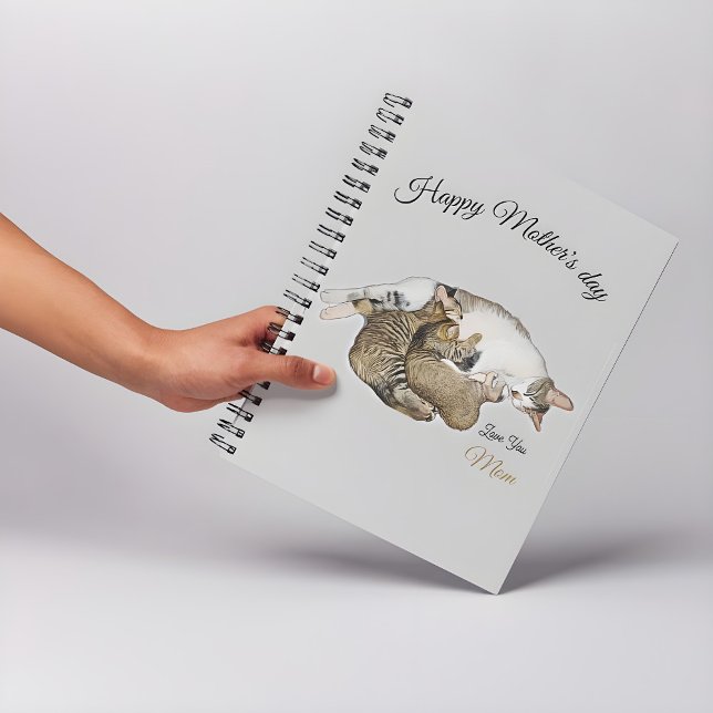 Cute Mum Cat Nursing her little kittens  Notebook (Creator Uploaded)