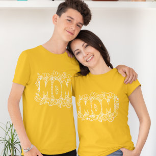 Cute mum for ever l White graphic and floral T-Shirt