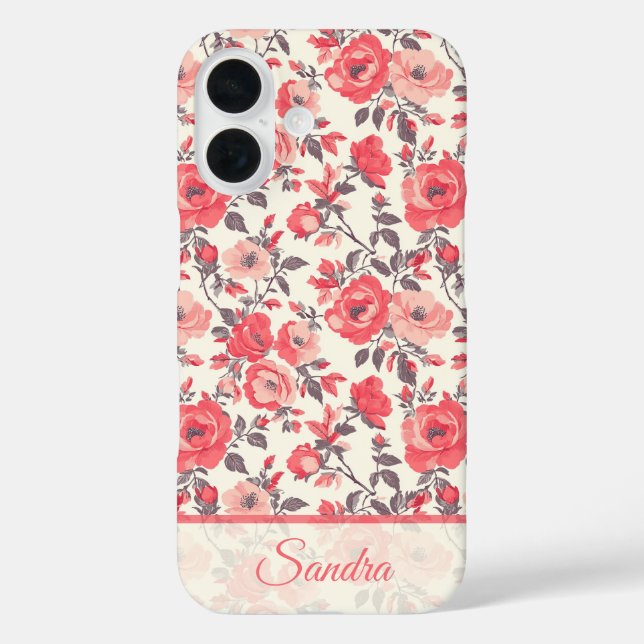 Cute Mum Gift Rose Flower Name Case-Mate iPhone Case (Back)