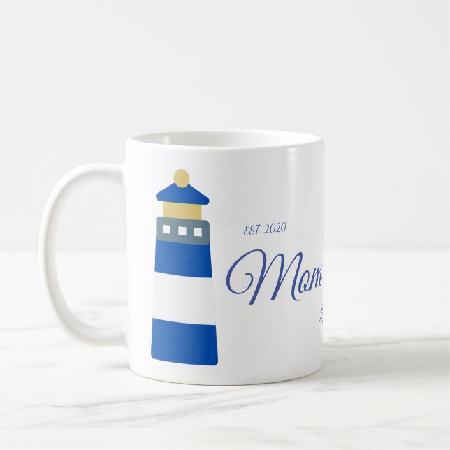 Cute Mum Heart Hummingbird Sage Green Coffee Mug (Left)