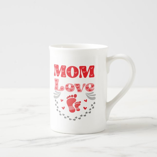 Cute Mum Love Bone China Mug (Right)