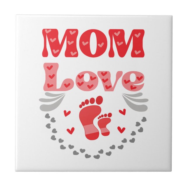Cute Mum Love Ceramic Tile (Front)