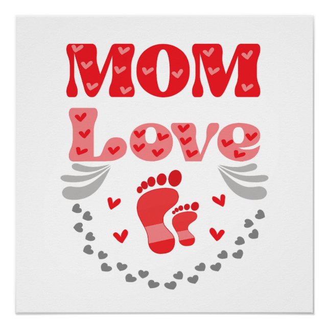 Cute Mum Love Poster (Front)