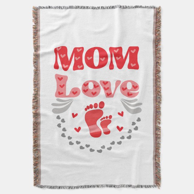 Cute Mum Love Throw Blanket (Front Vertical)