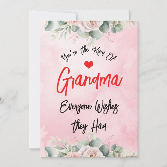 Cute Mum Mother's Day For Lovely Grandma Custom Holiday Card (Front)